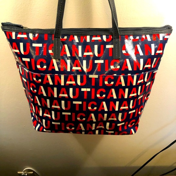 Nautica Kodi Satchel Inidgo Red White Blue Strap Bag/Tote - Picture 1 of 11